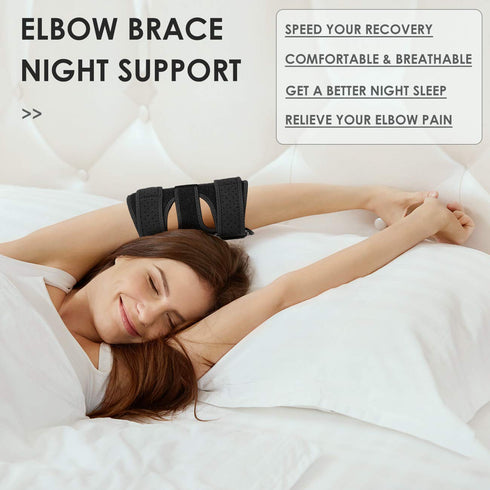 Elbow Brace, 2 Removable Metal Splints for Tendonitis, Elbow Brace for Ulnar Nerve Entrapment, Cubital Tunnel Syndrome, Night Elbow Splint for Men...