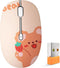 Cute Bluetooth Mouse, 2.4 GHz Wireless Mice with USB Receiver for Laptop, iPad, Mac, Silent Cartoon Mouse Suitable for Children and Students (Kerr...