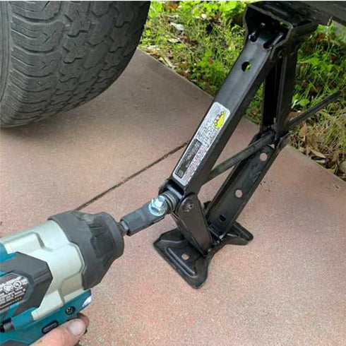 1/2" Scissor Jack Adapter for Use with 1/2 Inch Drive/Impact Drills/Ratchet or Standard Drive Sockets or 13/16 Inch Lug Wrench/Tire Iron or Socket...