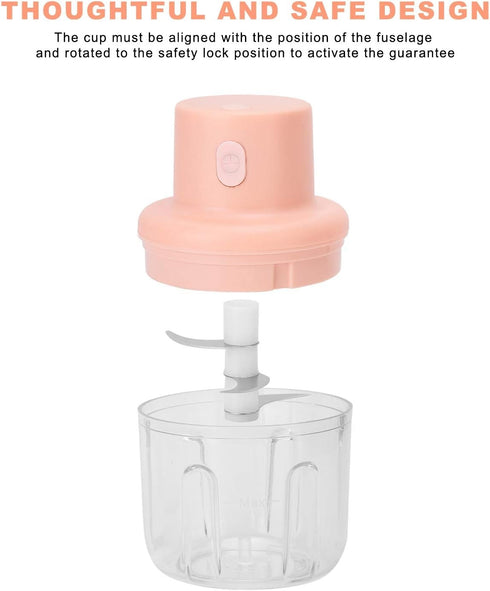 250Ml Electric Meat Grinder, USB Charging Kitchen Food Chopper, Multifunctional Complementary Food Mixer, Household Electric Food Processor for On...