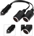 Dual Double Socket 12v Car Cigarette Lighter Adapter Car Cigarette Lighter Splitter 13×9×5 12v 24v Car Charger Plug Male to 2-Way Female Cigarette...