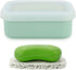 Travel Soap Case, Leak Proof Travel Soap Container, Silicone Soap Box with Drainage Layer, Shatterproof Soap Holder for Travel, Camping, Gym (Gree...