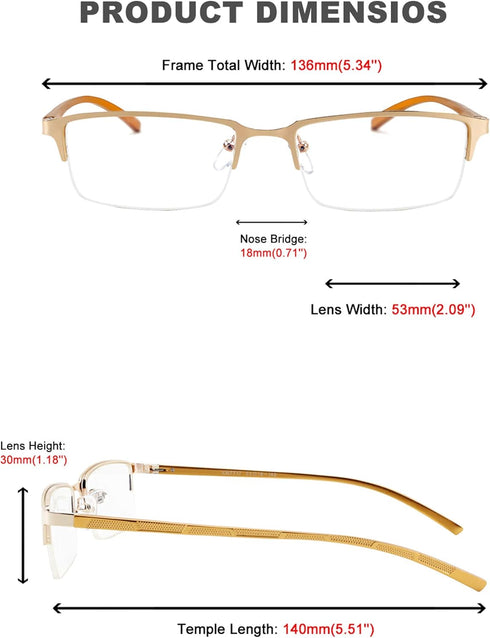FEISEDY Refined Semi Rimless Rectangle Half-Frame Blue Light Blocking Computer Glasses Women Men B2626...
