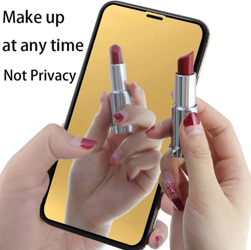 2 Pack Anti-Blue Tempered Glass Mirror Screen Protector Film for iPhone 15 Plus, 6.7 inch 9H Hardness Anti-scratch Full Covered (Gold)...