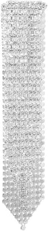 Rosemarie & Jubalee Women's Stunning Silver Tone Mesh And Sparkling Crystal Rhinestone Fringe Tie Pin Statement Making Brooch, 5.25"...