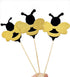 24 Pack Glitter Bumble Bee Cupcake Toppers for Gender Reveal Party Decorations and Baby Shower Party Decorations...