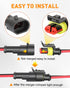 NAOEVO 2 Pin Connector Waterproof?16 AWG 2 Wire Connectors, Automotive Electrical Connectors Male And Female Way With Heat Shrink Tubing For Car T...