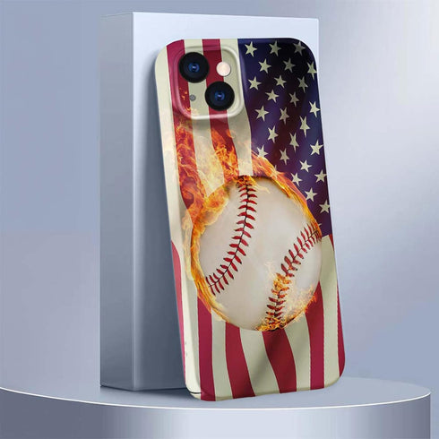 Case Compatible with iPhone 15 Plus Case,Burning Baseball 3D Design Phone Case,Stylish Durable Shockproof Raised Bumper Corners Case for 15 Plus 6...