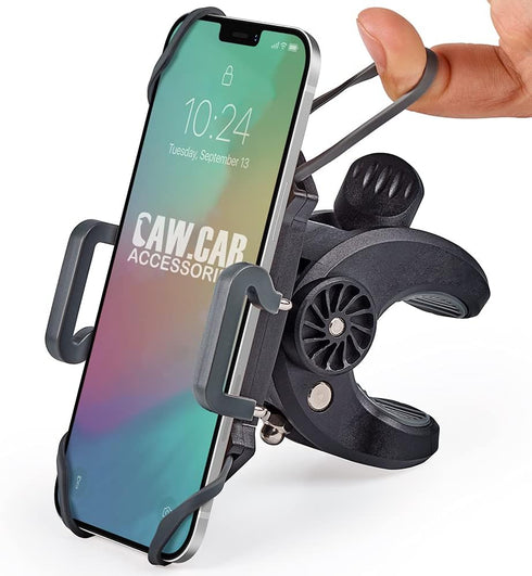 Bike & Motorcycle Phone Mount - For iPhone 14 (13, Xr, SE, Plus/Max), Samsung Galaxy S22 or any Cell Phone - Universal Handlebar Holder for ATV, B...