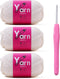 Crochet Yarn with Cotton Yarn for Crocheting - Crochet Knitting Yarn for Beginners with Easy-to-See Stitches - Yarn for Crocheting - Parfait Chunk...