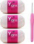 Crochet Yarn with Cotton Yarn for Crocheting - Crochet Knitting Yarn for Beginners with Easy-to-See Stitches - Yarn for Crocheting - Parfait Chunk...