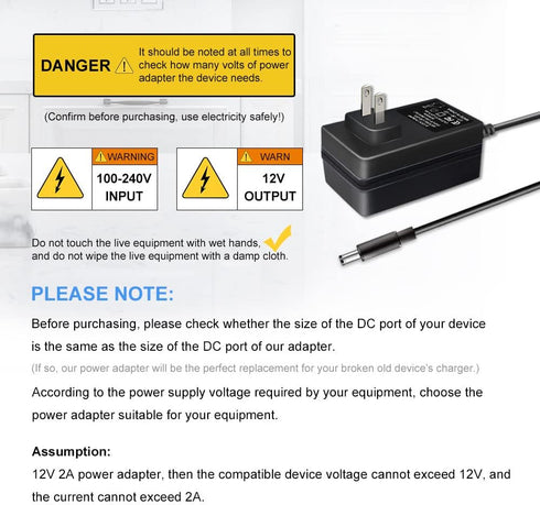 12V AC Adapter for Braven Balance Speaker Charger, Compatible with Braven Wireless Bluetooth Speaker BRV-X, BRVXGWB, BRVXBBB, 14073941, 14113952, ...