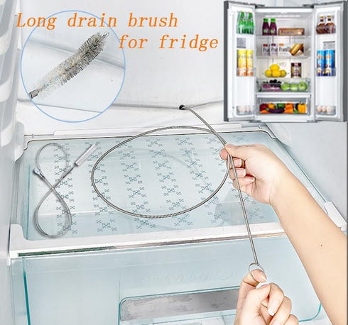 2-Pack Flexible Nylon Drain Pipe Hose, Slim Feeding Tube Cleaner with Stainless Steel Wire Brush, Long Cleaning Straw for Home Kitchen, Fish Tank,...