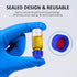 Blue Solid Polypropylene Cap, Red Silicone Septa with Ribbed Thread Screw Cap, Accessary for 1.5ml 18.ml 2ml 9-425 HPLC Autosampler Pack of 100...