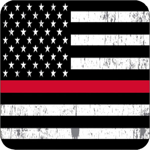 Rogue River Tactical Thin Red Line USA Flag Tattered Drink Coaster Set of 4 Gift for Firefighter Fire Department FD Home Kitchen Barware...