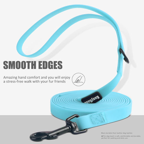 Small Dog Dog Leash with Electroplated Black Hardware, Lightweight Dog Leash with Traffic Handle, 10FT Waterproof Blue Dog Leash Coated with Durab...