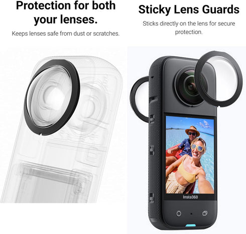 Sticky Lens Guards Compatible with Insta360 X3 / One X3, Panoramic Lens Protector Protective cover Lens Guards...