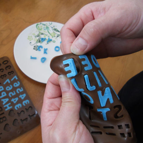 Silicone Letter Number Molds,Reusable Chocolate Molds with Happy Birthday Cake Decorating Symbols(Brown 2pcs)...