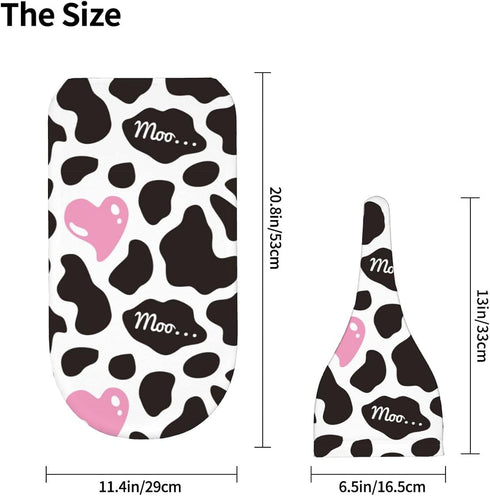 Cow Print Newborn Swaddle Blanket Baby Pink Heart Swaddle Blankets with Beanie Hat Sets Infant Gifts for Boys Girls Soft...