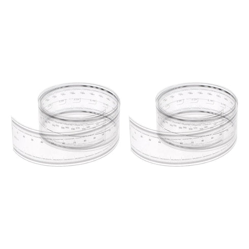 2pcs Film Flexible Ruler 60cm 0.1mm Scale with R Angle & Width Lines PET Plastic Folding Straight Ruler Calibration Soft Ruler Measuring Tool for ...