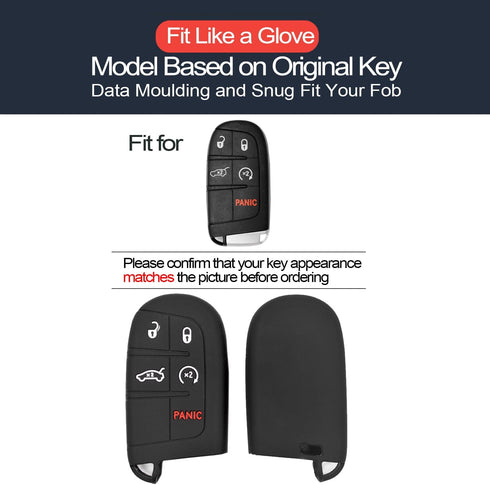 2pcs Compatible with Dodge Durango Challenger Charger Hornet Jeep Compass Grand Cherokee WK Ram Promaster 1500 2500 3500 Chrysler 300 Black Key Fo...