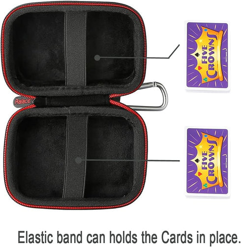 RAIACE Hard Travel Carrying Case for Set Enterprises Five Crowns Card Games, Protective Storage Bag. (Not Including Cards) - Black...