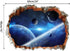 HERRA 3D Planet Universe Galaxy Outer Space Wall Decal Spacecraft Astronaut Wall Stickers, Peel and Stick Removable Space Capsule Window Wall Stic...