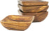Woodard & Charles Acacia Wood 4" Individual Square Serving Bowl for Appetizers, Nuts, Candy, Rice, Fruit, Olives, Condiments, Hummus and More, Set...