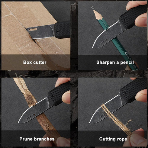 G10 Small Pocket Knife For Men, Extremely Sharp D2 Steel Keychain EDC Blade, Multifunction Mini Package Opener Little Knife, Portable Lightweight ...