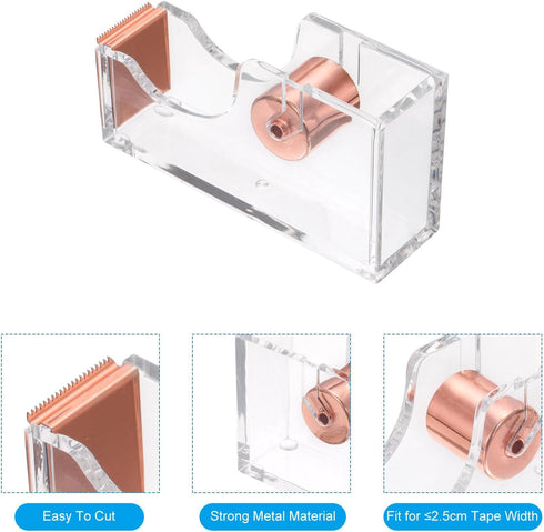 PATIKIL Tape Dispenser, Tape Dispenser Desk Cute Tape Desk Dispenser Holder Weighted Transparent Acrylic Weighted Heavy for Tape Office Desktop, R...