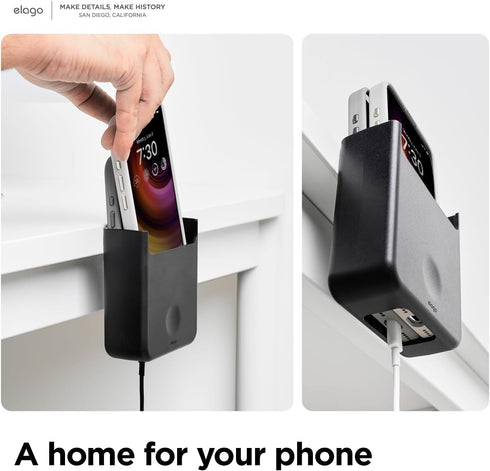elago Phone Holder Mount Compatible with All Phone Models - Screw Mounting, Available Wired Charging, Caddy, Desktop Organizer, Remote, Pencil Hol...