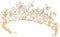 Haomye Gold Wedding Crowns Butterfly Crowns Flower Crown and Tiaras Hair Jewelry Bridal Hair Accessories for Women and Girls...