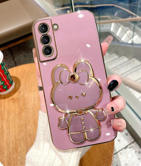 for Samsung Galaxy A25 5G Case Cute Hidden Rabbit Bunny Mirror Kickstand,Galaxy A25 Phone Case Girly Glitter Soft TPU Bumper Full Camera Protectio...