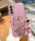 for Samsung Galaxy A25 5G Case Cute Hidden Rabbit Bunny Mirror Kickstand,Galaxy A25 Phone Case Girly Glitter Soft TPU Bumper Full Camera Protectio...