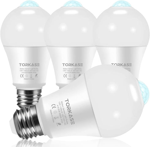 Motion Sensor Light Bulbs, 13W (100Watt Equivalent), Motion Activated Dusk to Dawn Security LED Bulb, 5000K Daylight, Energy-Efficient, for Indoor...