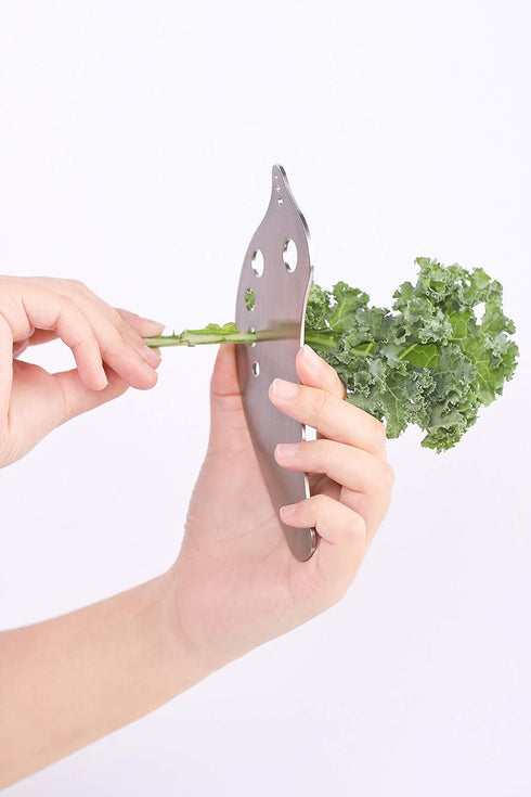 Herb Stripper Tool, Stainless Steel Kale Stripper Tool, Metal Herb Pealer for Kale, Chard, Collard Greens, Parsley, Thyme, Basil, Rosemary...