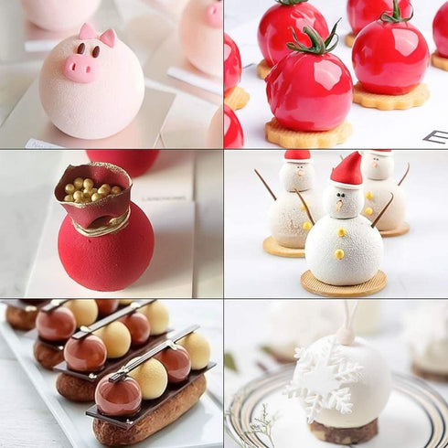 15-Cavity Sphere Design Silicone Mold,Baking Mold for Mousse Cake, Fondant Mold Silicone Mold for Baking Cakes, French Dessert Mold for Pastry Cho...