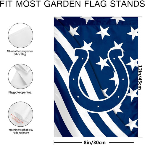 Football Sport Fans Double Two Sided House Flag 12 X 18 Inch?Welcome Decorations Garden Flag,Yard Outdoor Flags Decor (Blue Stripe Design)...