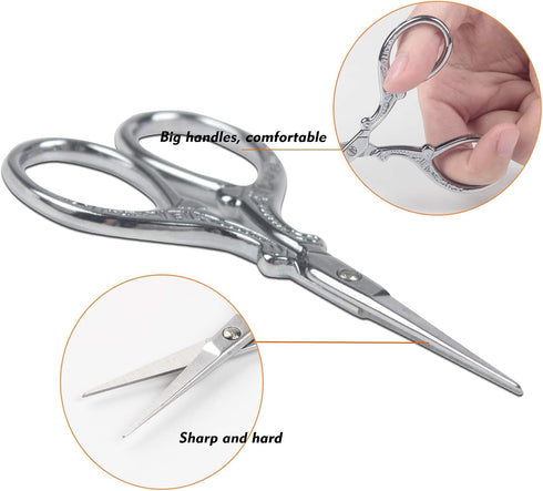 Sewing Embroidery Scissors Mini 3.6 inch Craft Scissors Shears for Crafting Fabric Scissor for Art Work Threading Needlework DIY Tools with Leathe...