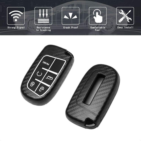 TANGSEN Smart Key Fob Case Compatible with Chrysler 200 300 Dodge Challenger Charger Dart Jeep Cherokee Compass Grand Cherokee SRT Hellcat 2 3 4 5...