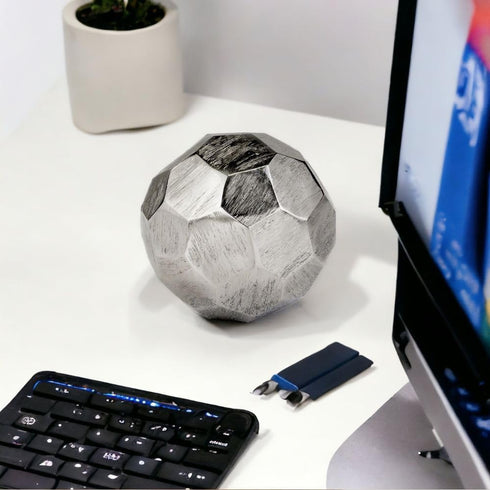 Modern Day Accents 3618 Facetado Silver Sphere, Filler Balls, Home Office, Room Decor, Desk, Tabletop, Modern Home Decor, Centerpiece, Decorative ...