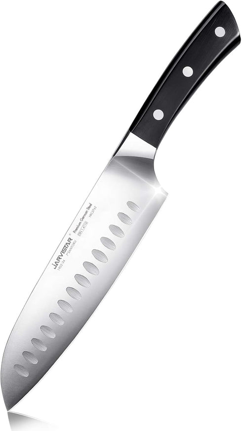 JARVISTAR Professional 7 Inch Chef's Santoku Knife, Ultra Sharp Vegetable Kitchen knife German Forged Steel, All-Purpose Nonstick Blade for Home C...