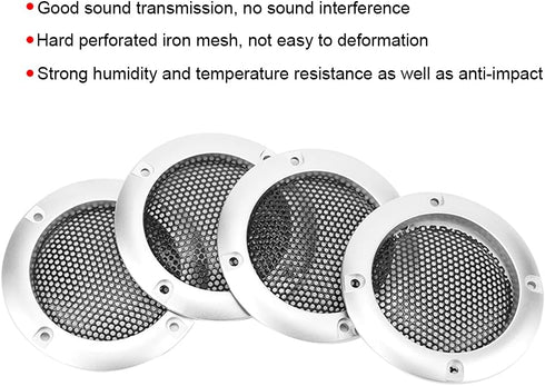 4pcs 2inch Car Speaker Grill,Speaker Grill Covers,Audio Speaker Grille Protective Decorative Audio Speaker Mesh Grille ABS Plastic Frame with Meta...