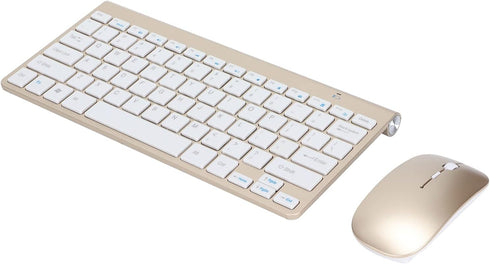 Keyboard Mouse Combo Set, 78 Keys Portable 2.4Ghz Keyboard Kit with 4 Nonslip Foot Pad Compatible with Windows Notebook Desktop etc(Gold)...