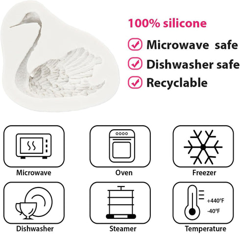 Swan Silicone Fondant Molds For Chocolate Cupcake Topper Cake Decoration Candy Polymer Clay Gum Paste...