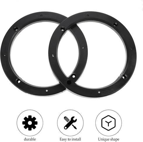 Wakauto 4 Pairs 6.5 inch Car Speaker Spacer Adapter Stackable Sturdy Plastic Speaker Mount Bracket Ring for Car...