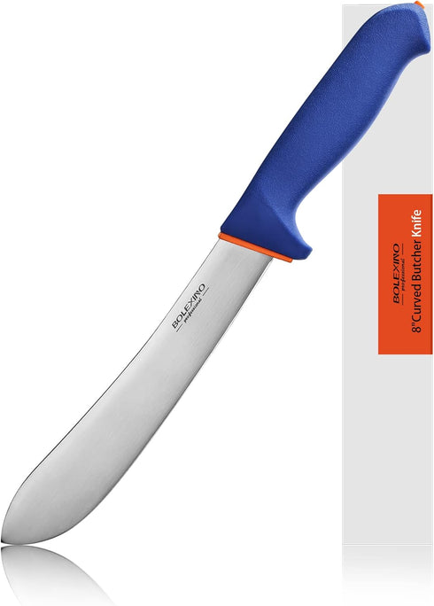 8 inch Butcher Knife For Meat Cutting W/Non-Slip Softgrip, Multi-Purpose Meat Knife Chef's Knife For Trimming Deboning Cutting, Ideal For Butcher,...