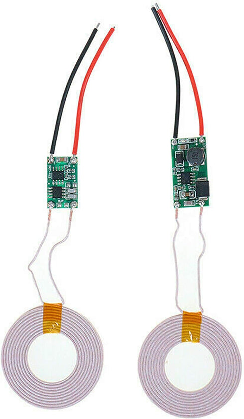 Qi Wireless Charging Module Inductive Charger Transmitter +Receiver Power Supply Module DC 5V 2A (Coil Outer Diameter 43mm)-1 Pair...