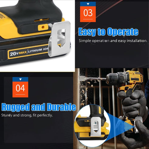 Belt Clips for Dewalt, 6pcs Stainless Drill Tool Clips Hook Kit with Screws for Dewalt N268241, Replacement Belt Hook Clip for Power Tools Impact ...