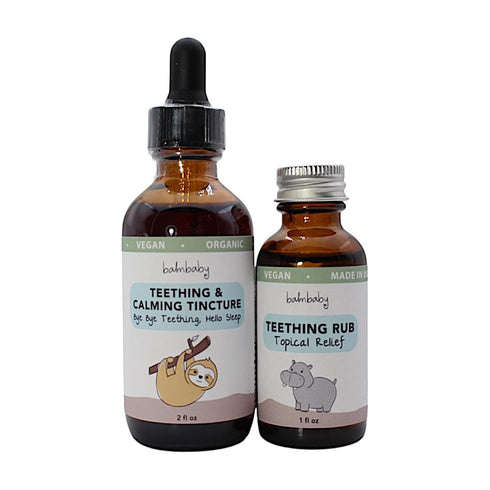 Balm Baby Teething Rescue Kit – 100% Natural Calming Tincture & Topical Teething Oil Rub | Kids Relief for Gum Inflamation & Discomfort - Organic,...